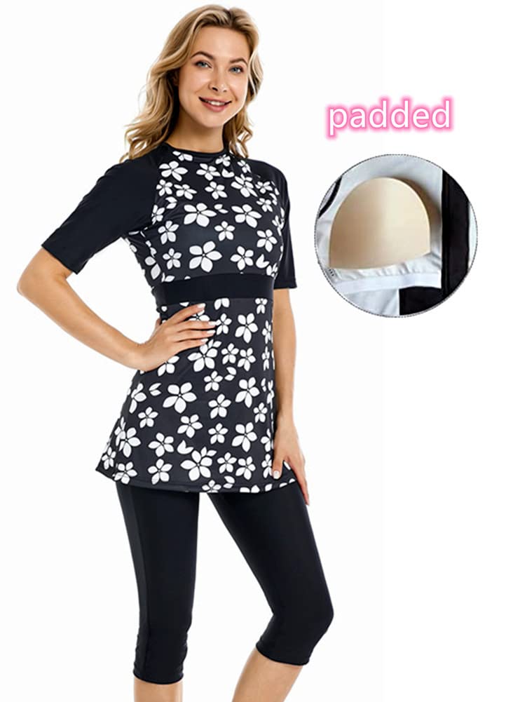 Rash Guard Badeanzug Kurzarm Surfanzug Modest Bademode für Frauen Burkini Beachwear Modesty Badeanzug