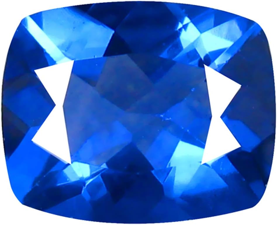 Deluxe Gems 4.69 ct Cushion (11 x 9 mm) Brazil Color Change from Blue to Purplish Red Fluorite Natural Loose Gemstone