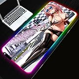 Gaming Mouse Pads Sexy Ass Breast Anime Girl Mouse Pad Large RGB Gaming Sexy Girl Gamer Accessories LED Computer PC with Backlight Computer Carpet,Color I,12inchX31.5inch