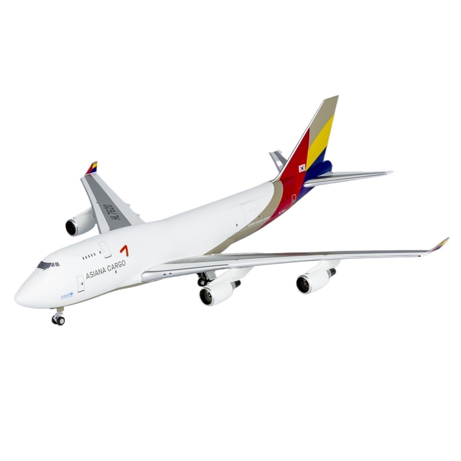 Repliki modeli samolotów 17CM 1/400 wielkoskalowy model samolotu dla Asiana Airlines Cargo B747-400/B747-400M HL7421 statyczny samolot miniaturowy model samolotu (B747-400M)