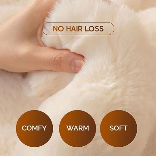 Miniatura 4 de soputry Cojín grueso de felpa de conejo para sofá, funda de sofá antideslizante súper suave, funda de almohada de piel sintética súper suave, fundas