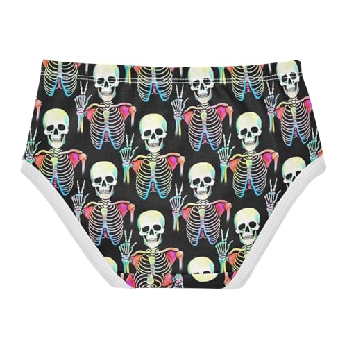 Joisal Neon Skeleton Black Cute Panties Girl Toddler Girls Underwear Cotton Florals Underpants Briefs 2t2
