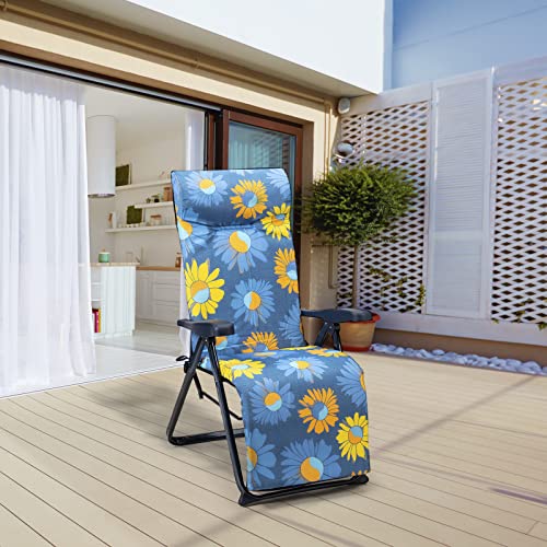 Miniatura 2 de Solenny Tumbona Plegable De Jardín Regulable Acolchada 86x62x114 Cm 6 Posiciones Con Cabezal Anatómico