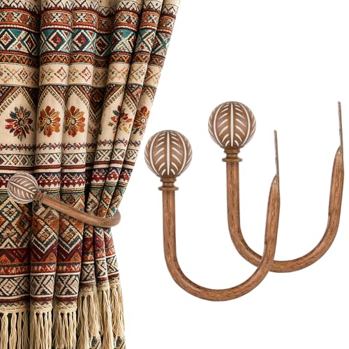 KAMANINA Wood Curtain Holdbacks 2pcs Small