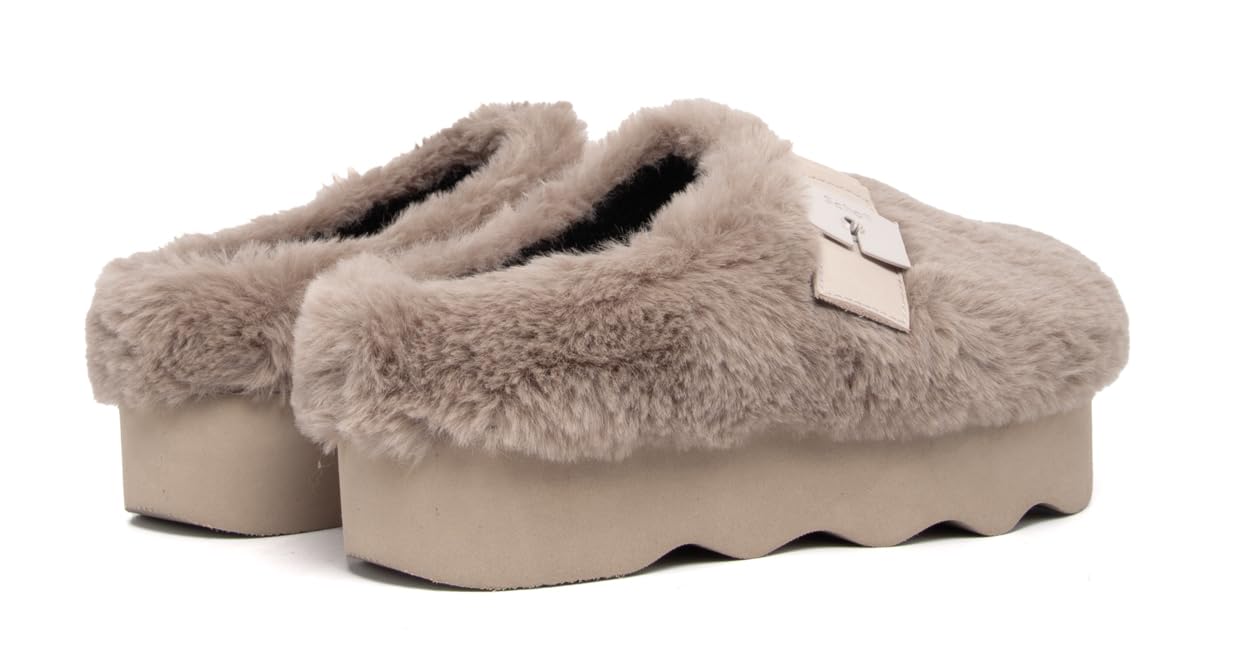 Scholl, Greta, Syntethetic Fur, Scarpe Sabot Ciabatte Platform Moda Casual Fashion