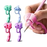 Pencil Grips - 4PCS Children Pencil Holder Writing Aid Grip Trainer, Ergonomic Training Pen Grip Posture Correction Tool for Kids (Set of 4PCS)