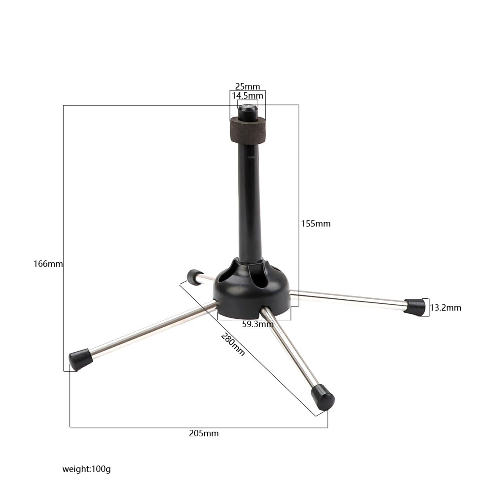 Klarnetu utrzymanie Akcesoria Akcesoria Do Instrumentów Muzycznych Mały Stojak Na Klarnet Czarny Mały Stojak Na Głośniki Z Czarnego ABS (Color : Silver)