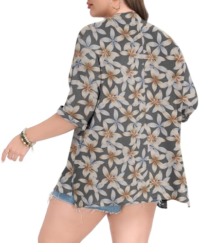 Image of Lastshe Womens Plus Size Cardigan Short Sleeve Lightweight Loose Cover Ups Open Front Sweaters Summer Cardigan