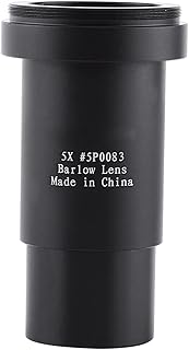 Telescope Eyepiece Barlow Lens, Telescope Barlow Lens, Black 1.25 Inch for Astronomical Photography