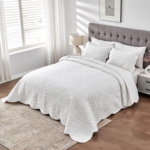 Image of Kingnex Oversized King Bedspreads 128x120 Pure White