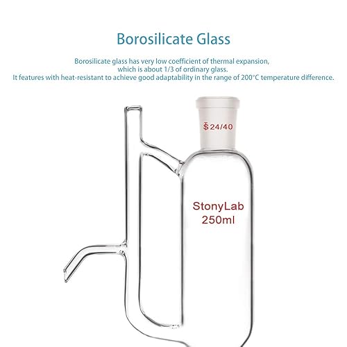 Vista 3 de stonylab Separador receptor de aceite de agua con suministro de laboratorio 24/40, 8.5 fl oz