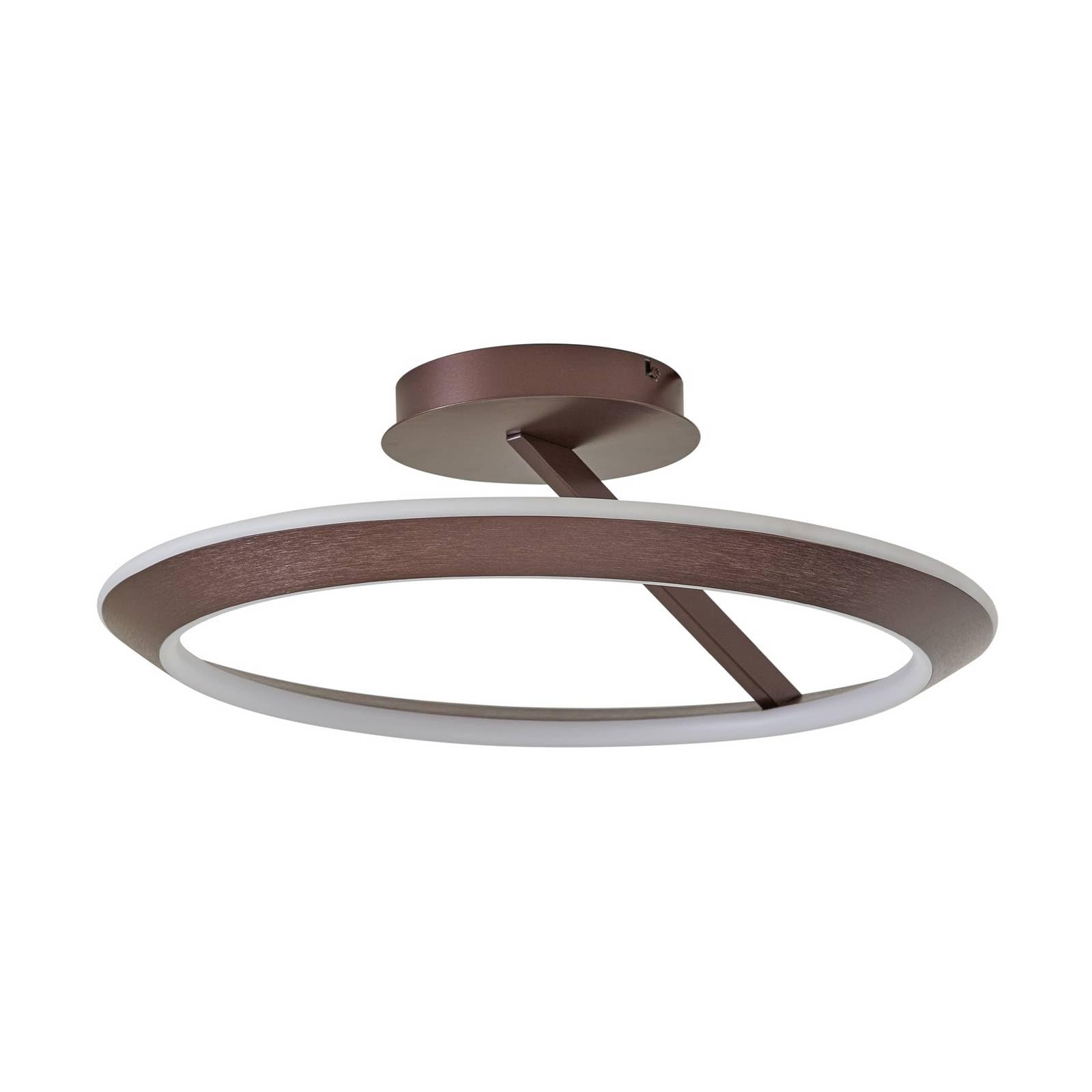 Lucande Plafoniera LED dimmerabile (Moderno) colore Marrone, in Metallo ad es. Soggiorno & Sala da pranzo lampadina inclusa lampada plafoniera
