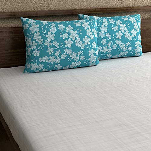 Image of Home Ecstasy Cotton 140tc Pillow Covers, 18 X 27 Inches, Blue, Set of 2