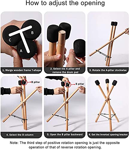 Handpan Drum Stand Adjustable Triangular Snare Stand Solid Beech Wood Ethereal Hand Drum Stand For Steel Tongue Drums Above 10 Inches #TOP6
