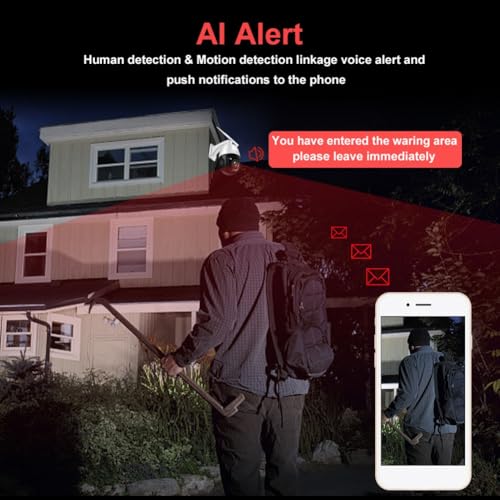 Agwuoetr Auto Human Tracking Security Camera 2MP IMX415 Capteur 36x Zoom Poe WiFi IP Speed Dome Cameras Audio 100m IR 4K EU Plug – Image 6