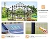 AMERLIFE 12x13.5x9 FT Hybrid Polycarbonate Greenhouse with Quick Connector Fast Assembly Clear Panels, Walk-in Large Aluminum Greenhouses for Outdoors, Swing 2 Doors 4 Vents, Black #4