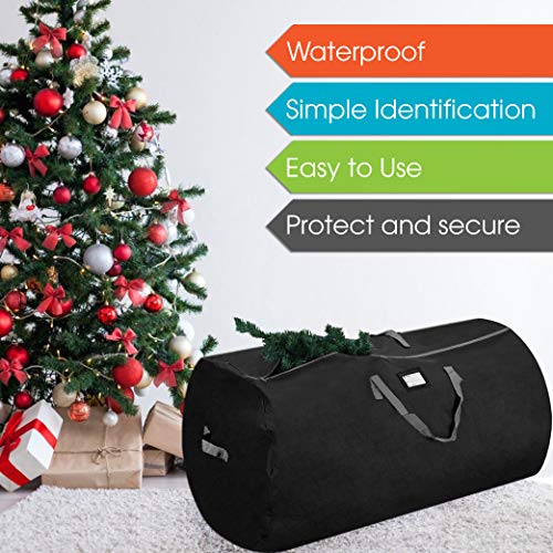 Propik Christmas Tree Storage Bag | Fits Up To 7-9 Ft Tall Disassembled Trees Holiday Xmas Storage Container | 52” X 30” X 30” | Artificial Tree Storage Case Sleek Zipper 600D Oxford Material (Black) #TOP2