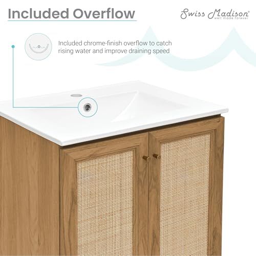Image of Classe 24 inch Bathroom Vanity in Oak Bath Sink Cabinet Sink Included