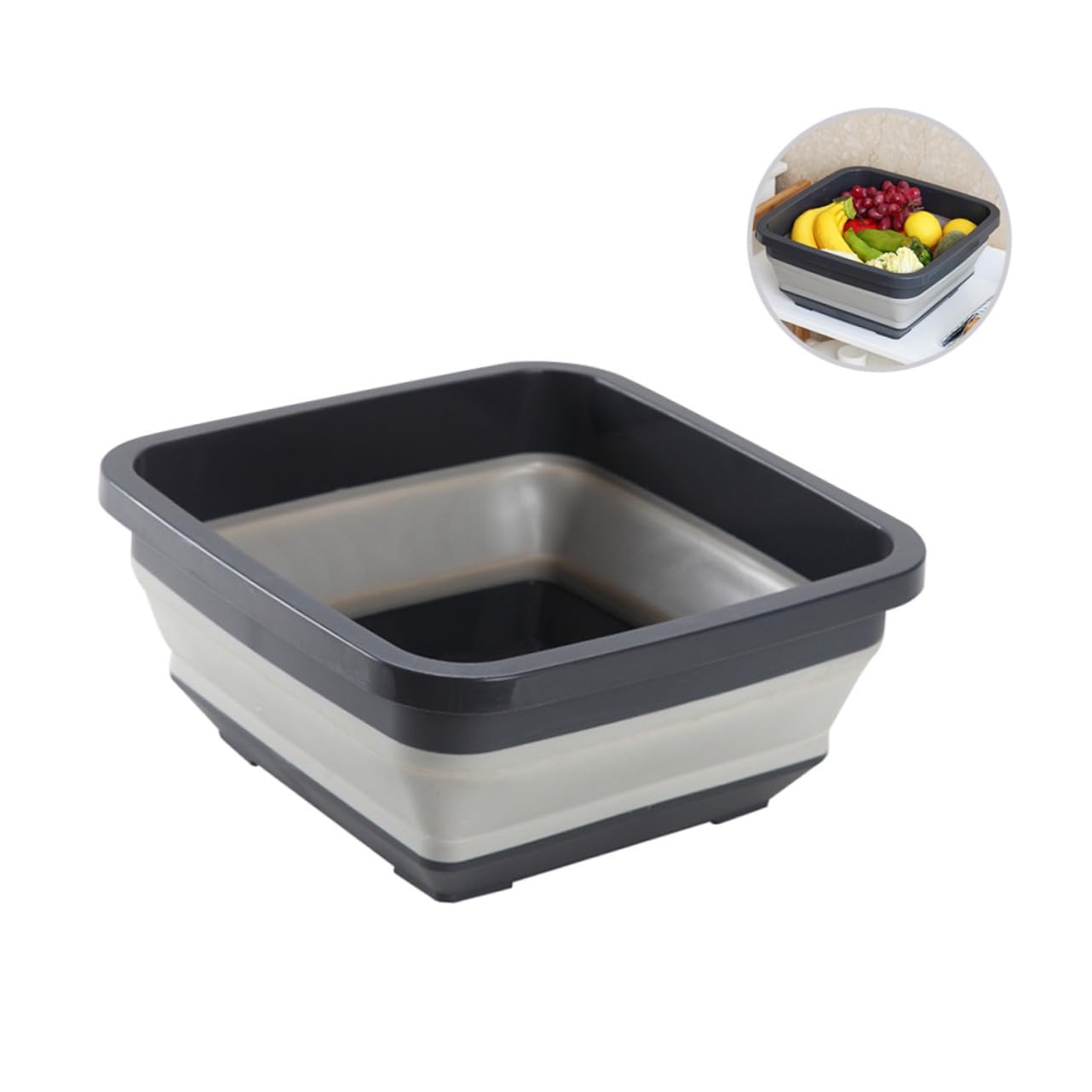 Homoyoyo Lavabo Pieghevole Bacinella in Plastica Design Antiscivolo e Stabili, per Uso Domestico e Viaggi, Salvaspazio e Portatile, Adatto a Lavare Mani, Frutta e Piatti
