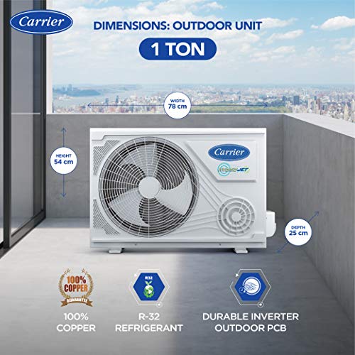 Image of Carrier 1 Ton 5 Star Inverter Split AC (Copper, PM 2.5 Filter, CAI12ES5R30F0,2021 Model, White)