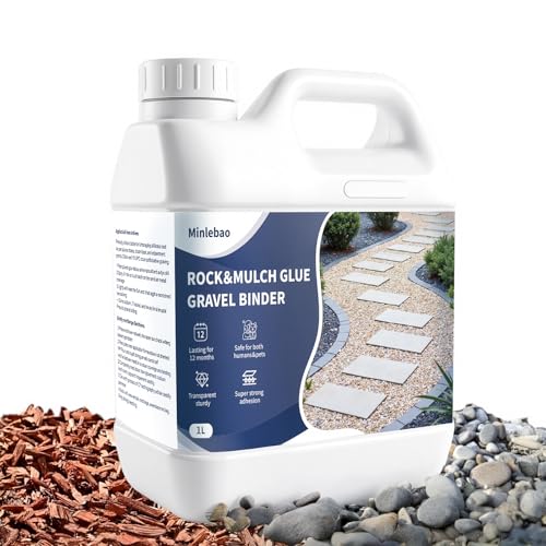 Rock Glue,Gravel & Mulch Glue - Non Toxic Rock Binder for Patios, Garden Paths, Borders & Landscaping，Fast-Drying, Pet Safe (1L)