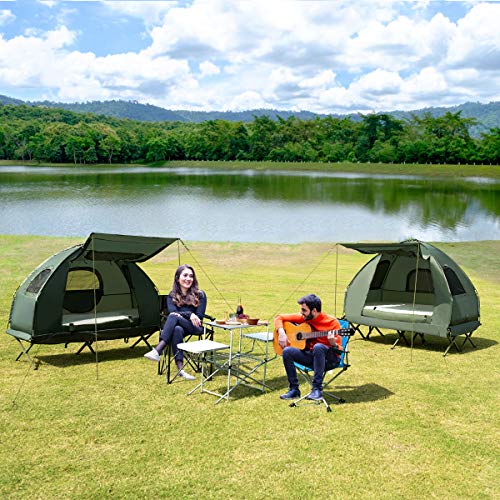 Single Tent Bed, Portable Camping Tent with Air Mattress and Pillow,...