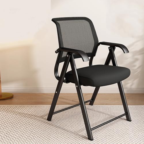 Silla de escritorio ergonómica para oficina en casa, asientos acolchados de cuero, silla de oficina plegable, sin ruedas, espacios pequeños, portátil, cómoda silla de escritorio para juegos para