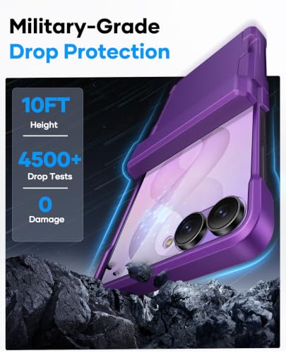 Image of ASAFCASE for Samsung Galaxy Z Flip 8 Case Wallet, Hinge Protector, Purple | Card Holder (2-3 Cards), Outer Screen Protector, Military Grade Shockproof, Heavy Duty Durable Case for Samsung Z Flip 8