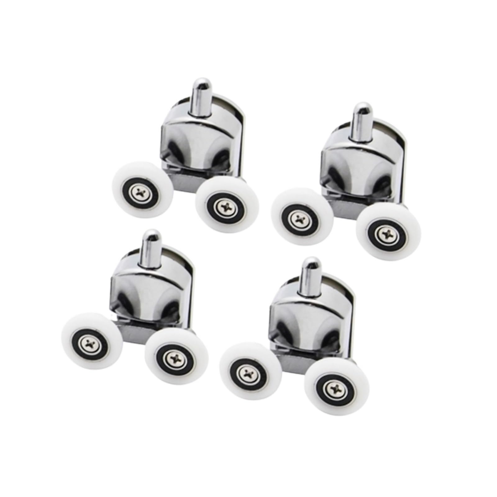 Vnakrny 23Mm Shower Door Rollers 8Pcs 23/25Mm Zinc Alloy Double-Wheel Shower Door