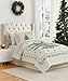 Spode - King Comforter Set, 3-Piece Bedding with Matching Shams, Holiday Room Decor (Spode Christmas Tree Ivory, King)