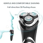 Electric Shaver for Men, MAX-T Quick Rechargeable Electric Razor Wet Dry Rotary Shaver with Pop Up Trimmer and LED…