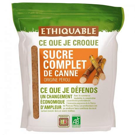 ETHIQUABLE - Sucre Complet En Poudre Du Pérou 500G - Lot De 4 - Vendu Par Lot