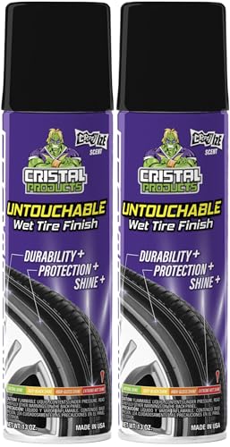Cristal Products Untouchable Tire Shine Spray Crazy Ice (2 Pack) – Wet Look Tire Shine, No Sling, Long Lasting Car Tire Shine, Easy No Touch Application