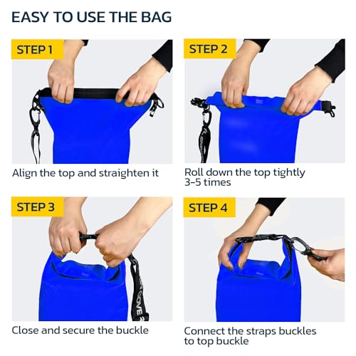 Seal Skin Covers Bolsa Seca Impermeable 10L para Almacenamiento Seguro, Ideal para Kayak y Actividades Acuáticas, Azul miniatura 5