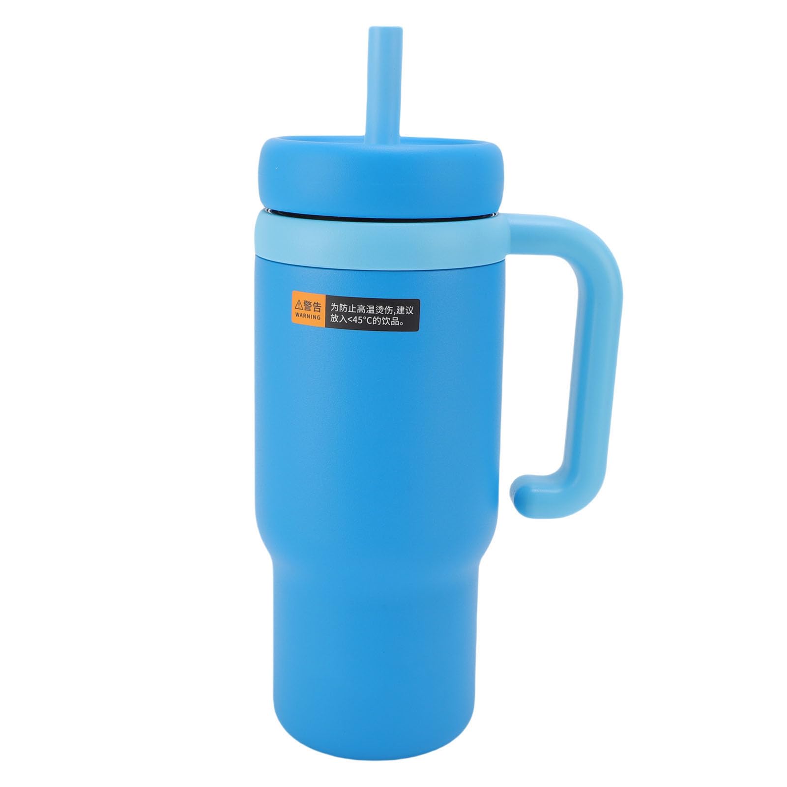 Ausla Walbrunnen-Wasserflasche, Isolierte Edelstahl-Wasserflasche 710 Ml mit Griff und Strohhalm, Reisebecher mit Breiter Öffnung für Reisen Im Freien, Schule, Büro (BLUE)