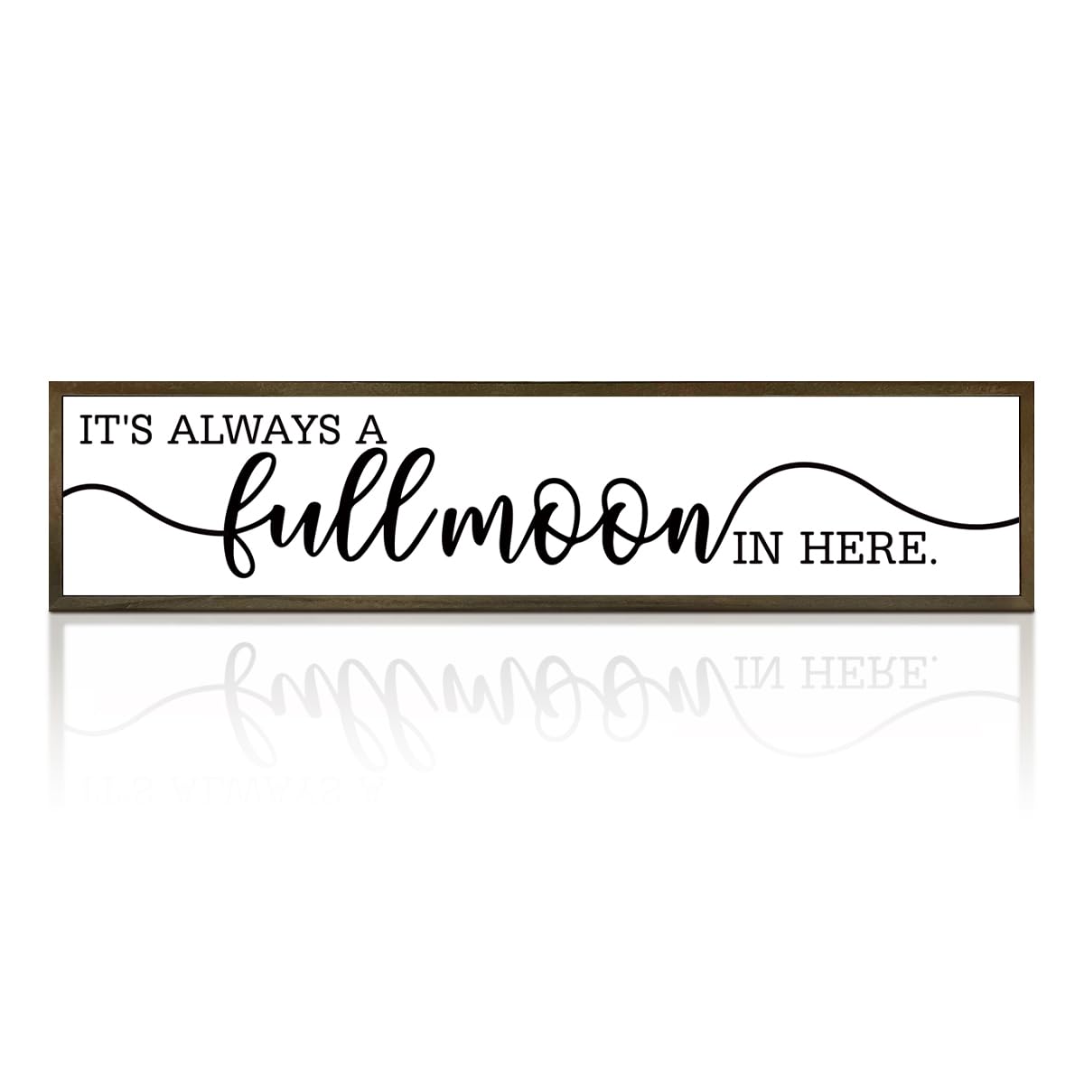 Funny Bathroom Wood Sign, Full Moon Sign, It's Always a Full Moon in Here Sign, Restroom Humor, Kids Rustic Bathroom Sign, Home Wall Decor Wood Framed