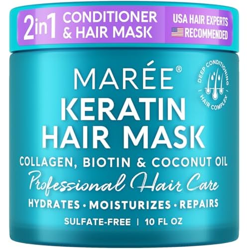 MAREE Hair Mask for Damaged Hair – Keratin Treatment Conditioner – Extremely Deep Conditioning Mask, Hydrating & Repairing, Keratina Mascarilla Para el Cabello