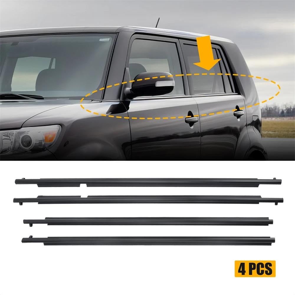 Striscia Tenuta Portiera Set 4 Guarnizioni Finestrini E Modanature Cinture Sicurezza Anteriori E Posteriori Per Toyota Per Scion XB 2.4L 2008-2015 Guarnizioni
