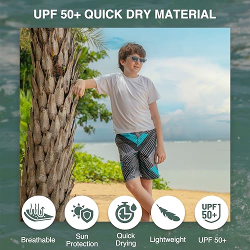 Image of Kanu Surf Boys' Toddler Troy Stripe Swim Trunks
