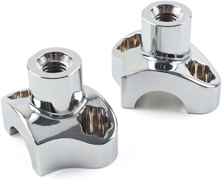 Cngoat41 Powersports Handlebar Risers 1.7" Tall Handlebar Risers for Harley For Softail Dyna for Street bob, Chrome