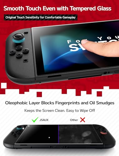 Image of JSAUX 2-Pack Anti-Glare Screen Protector for Nintendo Switch 2, Matte Tempered Glass Protector Easy to Install with Guiding Frame 9H Hardness Scratch Resistant Accessories for Switch2