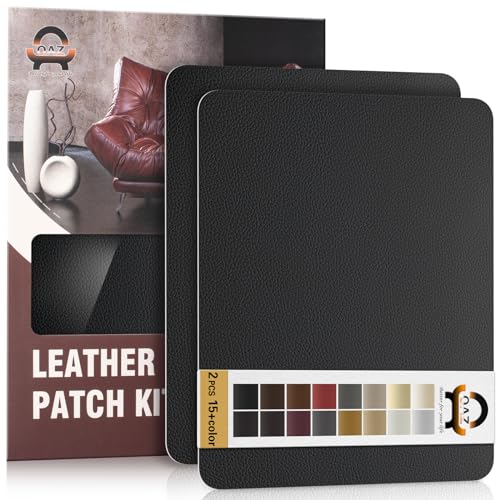 Kit de Reparación de Cuero para Muebles, Parche de Reparación Autoadhesivo 28 x 21 cm, Cuero Adhesivo Para Tapizar para Asientos de Automóviles, Sofás, Asientos de Barcos, Sofás para Sillas Negro