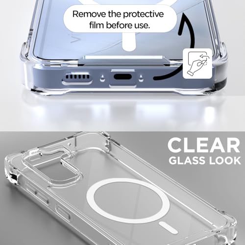 Image of Amazon Basics Back Cover for Vivo T5 Pro 5G Mag-Safe Shockproof PC + TPU Protective Case Magnetic Support Bumper Case (Transparent Mag-Safe)