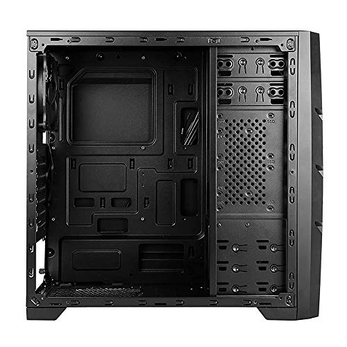 Image of Antec GX202 Mid-Tower ATX Computer Cabinet /Gaming Case | 3 HDD and 4 SSD mounts |13.34 cm (5.25 inch) Optical Drive Bay with 2 x 120mm Blue LED Fans in Front & 1 x 120mm Regular Fan in Rear