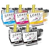 Kingway ブラザーインクlc411 lc411-4pk 互換 4色セット+1本ブラック 5本大容量タイプ Brother dcp j528n dcp-j928n dcp-j926n dcp-j528n dcp-j526n mfc-j739dn dcp-j526n
