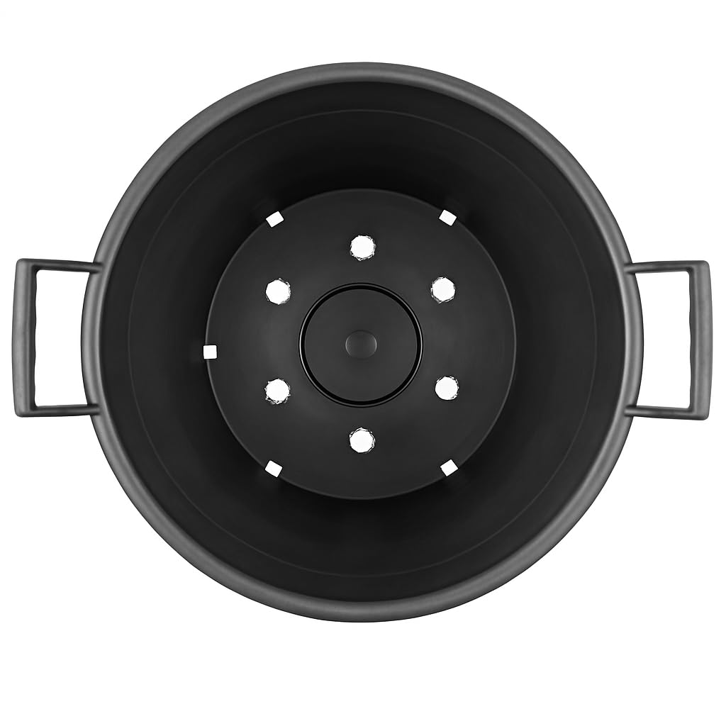 Genérico Maceta Exterior Grande de 30L - 40×33 cm para Huerto Urbano, Árboles Jovenes, Hortalizas, Planteles, Plantas Trepadoras y Cultivo Indoor Outdoor - Plastico HDPE - Color Negro