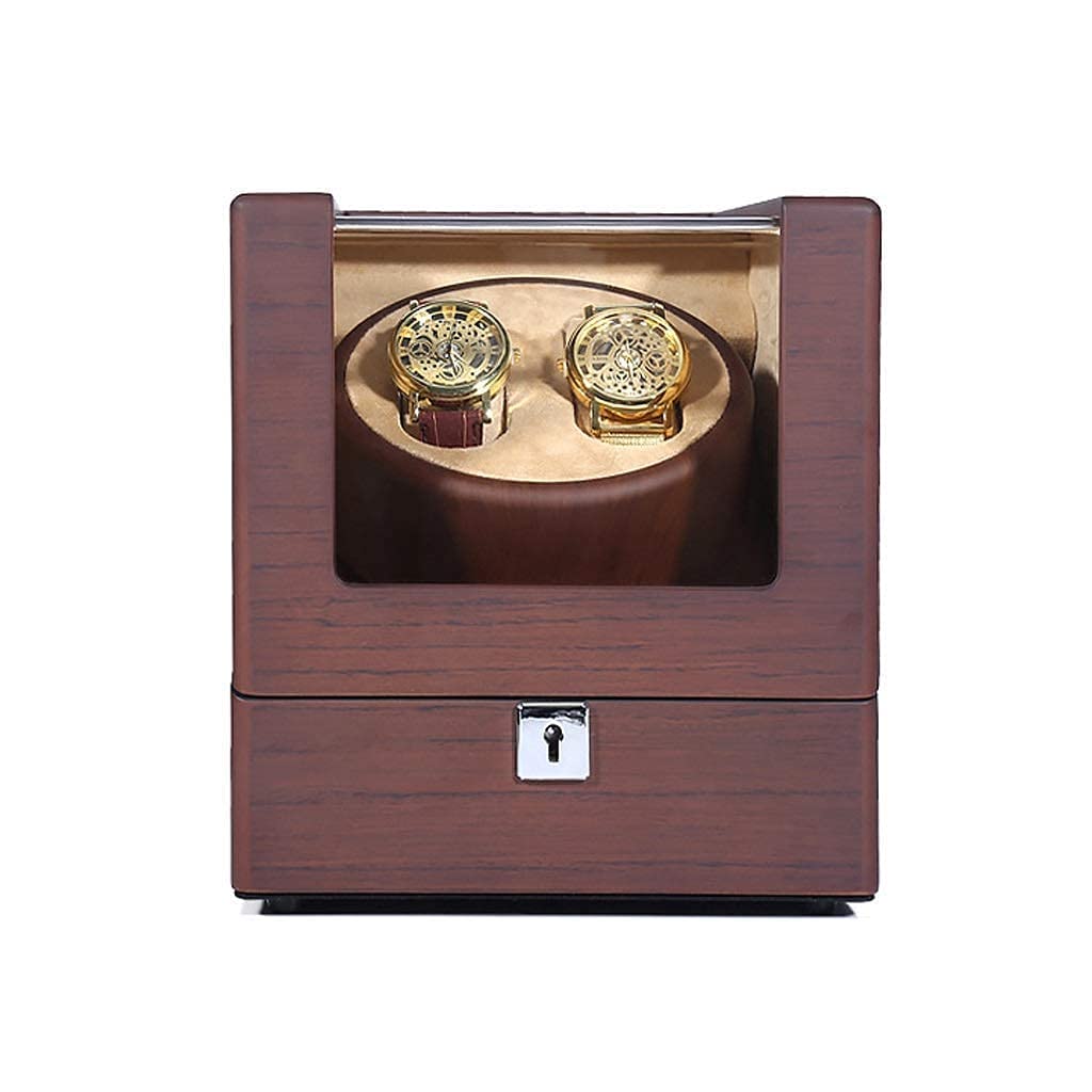Caricatore Automatico per Orologi, Carica 2 Orologi, Motore Silenzioso Rotante con Scatola di visualizzazione per Orologi