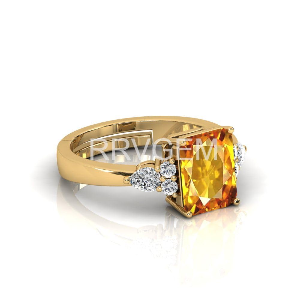 Certified Unheated Untreatet 5.25 Carat Citrine Ring Sunela Certified Natural Original Oval Cut Precious Gemstone Citrine Gold Plated Adjustable Ring Size 16-26 for Men & Women-image-35