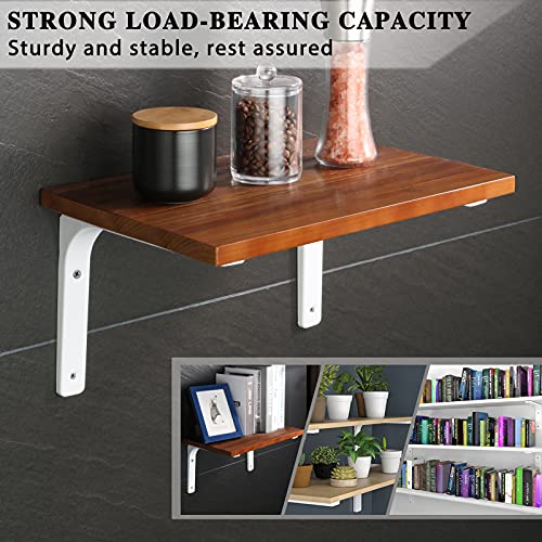 SAYAYO Regalwinkel Schwerlast Regalhalterung Regalträger Weiss Regalhalter Metall 90 Grad L-förmige 4 Stück Winkel Regal 150x125 für Wandhalterung Regal, Eckregal, Hölzern Möbel