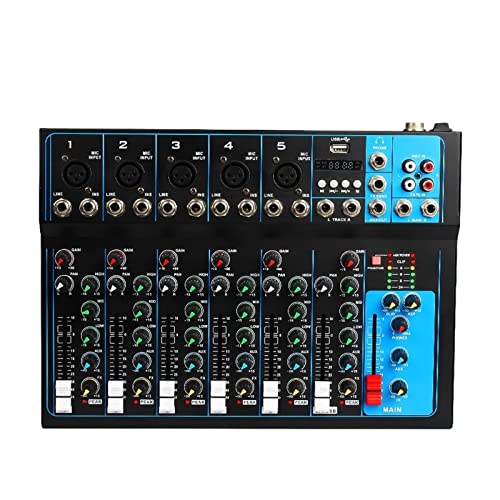 Mezclador de DJ, Mezclador de sonido profesional, mesa de escenario, estudio en vivo, Mini mezclador, consola de mezcla de sonido Usb, Dj Ktv Show, 7 canales